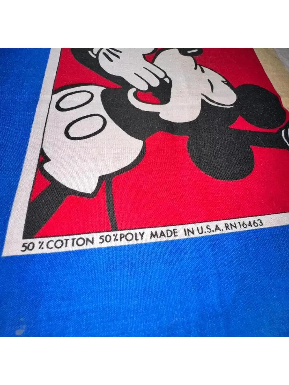 Vintage 1980s Disney Mickey Mouse Pop Art Bandana USA Made 22x22
